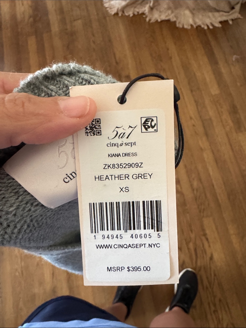 cinq a sept Heather Gray Long Sleeve Knit Sweater Dress - Picture 5 of 5